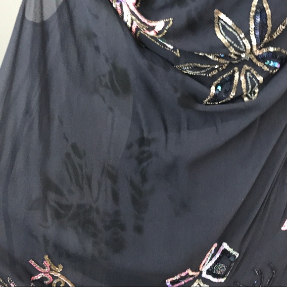 All Saints 100% Silk & Beads Tie Dye Tunic - Picture 6 of 8